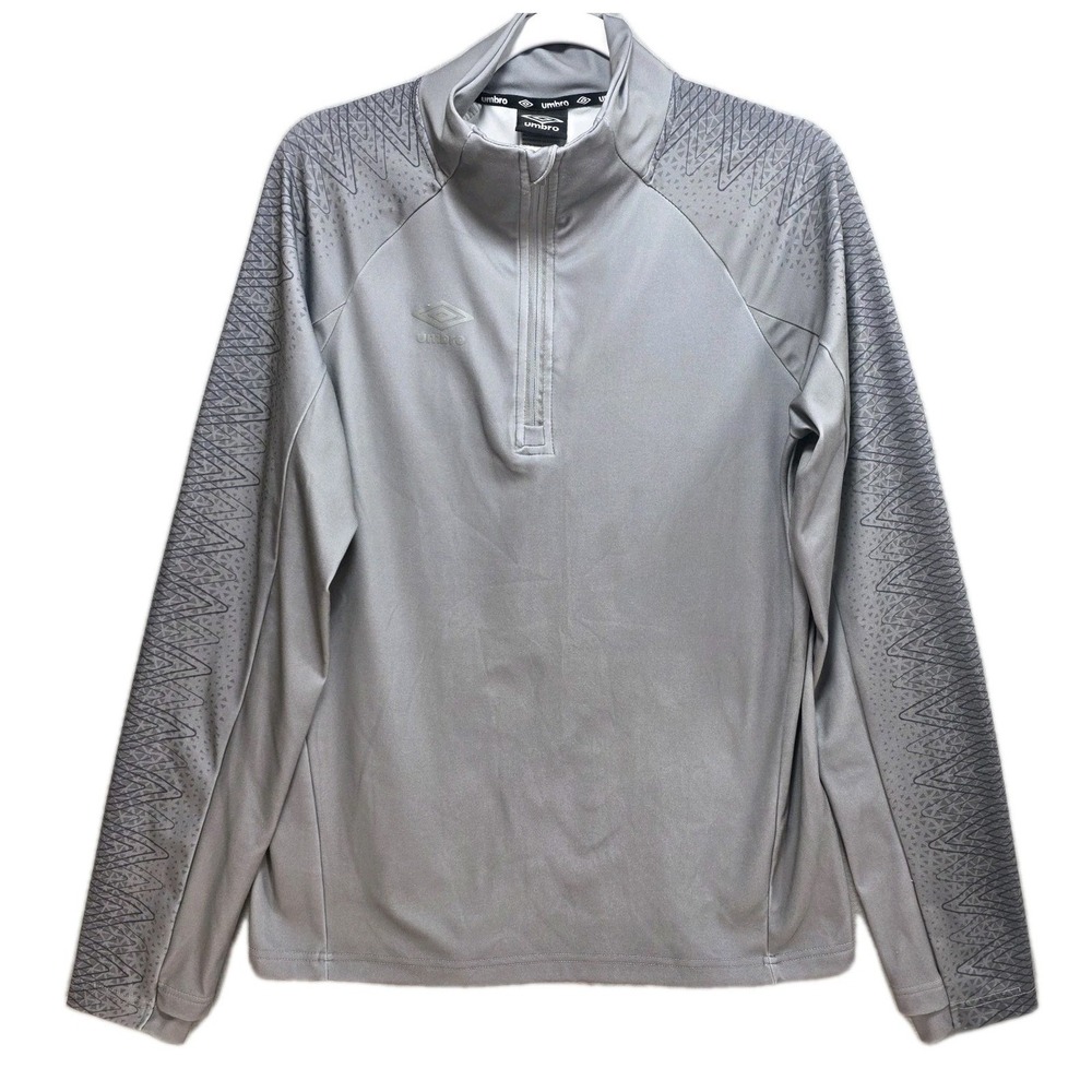Umbro Track Jacket Quarter‎ Zip Mens M  Athleisure Comfy Gray Soccer Athletic